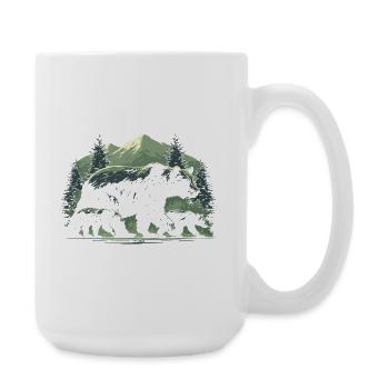 Bear Trail in Pine Dawn - Large Mug 440 ml - white - Right