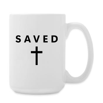 Saved minimalist, faith in Jesus, cool Chr - Large Mug 440 ml - white - Right