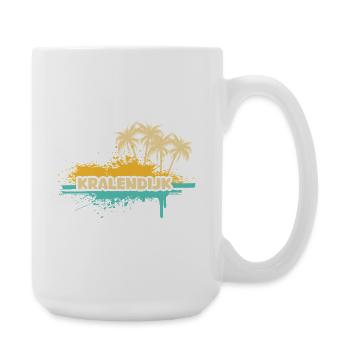 Kralendijk Tropische Palmen Splash - Große Tasse 440 ml - Weiß - Rechts