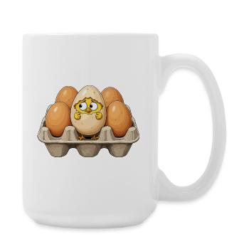 Chicks in the egg shaft - Large Mug 440 ml - white - Right