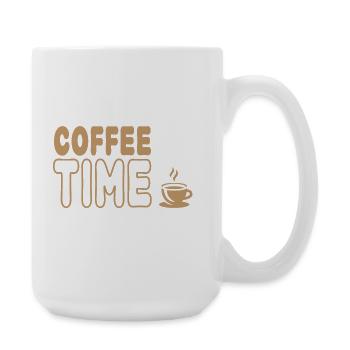 Coffee time, enjoyment from the coffee cup - Large Mug 440 ml - white - Right
