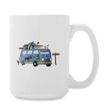 Sweden Camper Motif Vanlife Camping Holiday - Large Mug 440 ml - white - Right