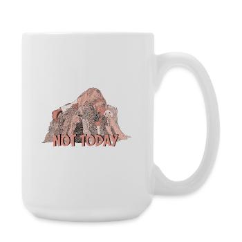 Not Today Satire, Woman Lying on Laundry Heap - Large Mug 440 ml - white - Right