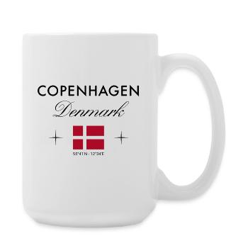 Kopenhagen Dänemark Koordinaten Reise Souvenir - Große Tasse 440 ml - Weiß - Rechts