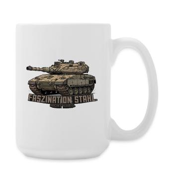 Merkava Panzer – Faszination Stahl. Nicht Krieg. - Große Tasse 440 ml - Weiß - Rechts