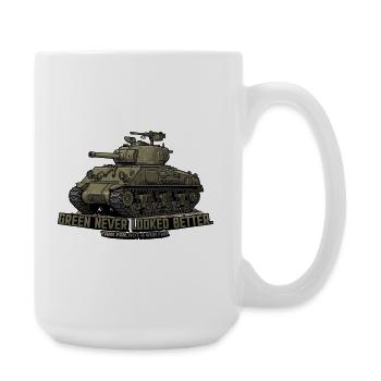 Sherman Tank – Le vert n’a jamais été aussi beau | RCCX - Grande tasse 440 ml - blanc - Droite