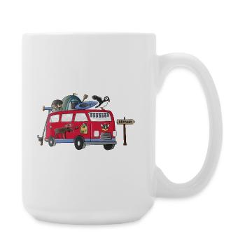 Vacances en camping en vanlife avec motif de camping-campeur en Norvège - Grande tasse 440 ml - blanc - Droite