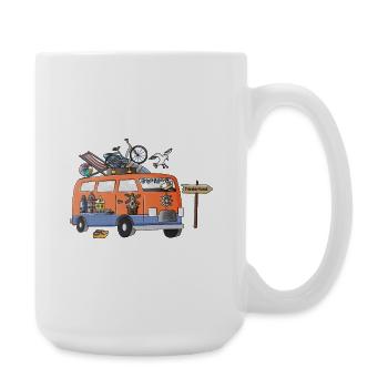 Holland Camper Motiv Vanlife Camping Urlaub - Große Tasse 440 ml - Weiß - Rechts