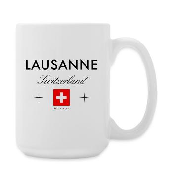 Lausanne Schweiz Koordinaten Reise Souvenir - Große Tasse 440 ml - Weiß - Rechts