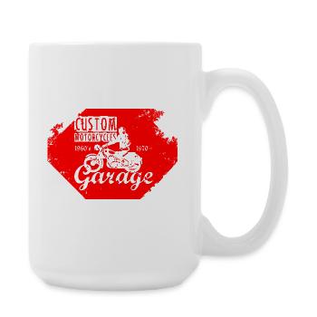 Design rétro de garage de motos personnalisées - Grande tasse 440 ml - blanc - Droite