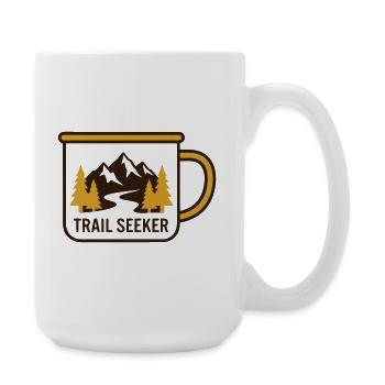 Logo de randonnée Mountains Mug - Grande tasse 440 ml - blanc - Droite