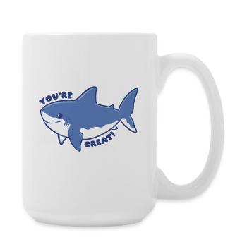 Lustiger Hai – You’re Great - Große Tasse 440 ml - Weiß - Rechts