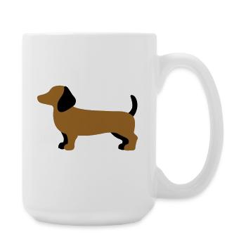 Dachshund Silhouette – Minimalist Dog Design - Large Mug 440 ml - white - Right