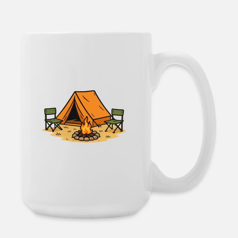 Conception de camp de camping aventureux - Grande tasse 440 ml - blanc