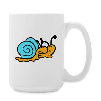 2 Snail Shell Snails Team In Love Friends - Large Mug 440 ml - white - Right