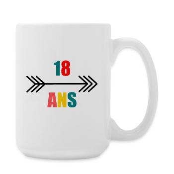 ANNIVERSARY. HAPPY BIRTHDAY. HAPPY BIRTHDAY. - Large Mug 440 ml - white - Right