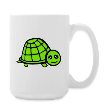 turtle cute smiling happy funny - Large Mug 440 ml - white - Right