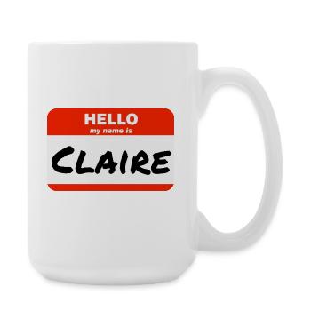 Bonjour, je m’appelle Claire Étiquette Nom Étiquette - Grande tasse 440 ml - blanc - Droite