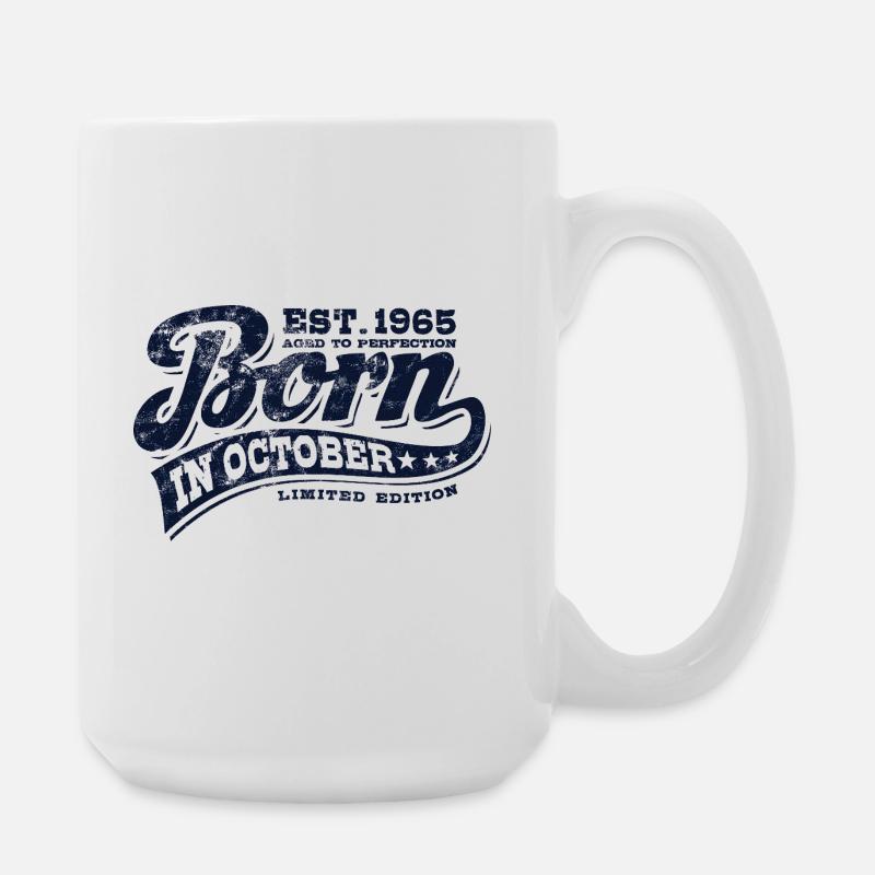 Born in October 1965 - Geburtstag - Geschenk - Große Tasse 440 ml - Weiß