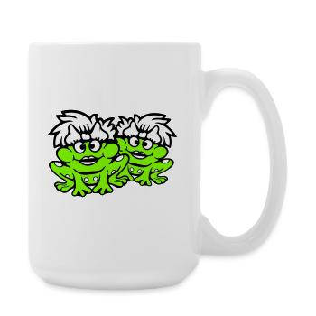 2 Frogs Couple Women Toad Funny In Love Cute - Large Mug 440 ml - white - Right