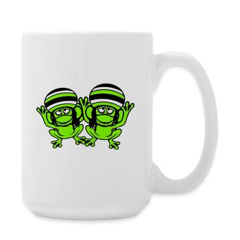 2 Frogs Reggae Music Rasta Hair Hat Jamaica - Large Mug 440 ml - white - Right