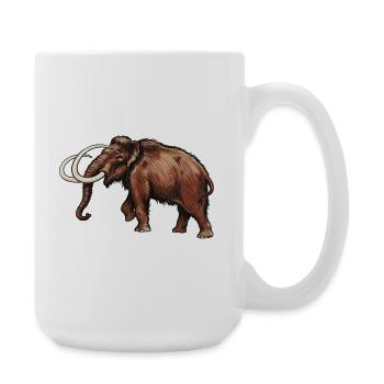 Woolly Mammoth Vintage Illustration - Large Mug 440 ml - white - Right