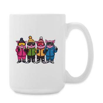 L’équipe de ski de Schweine Pistensau - Grande tasse 440 ml - blanc - Droite