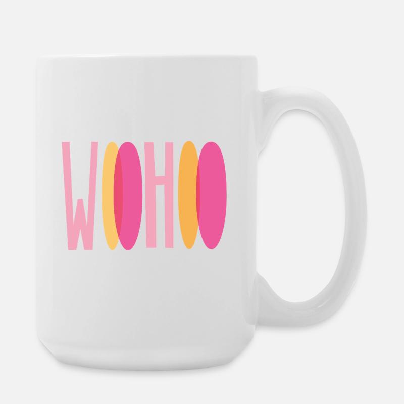 "woohoo" - Large Mug 440 ml - white