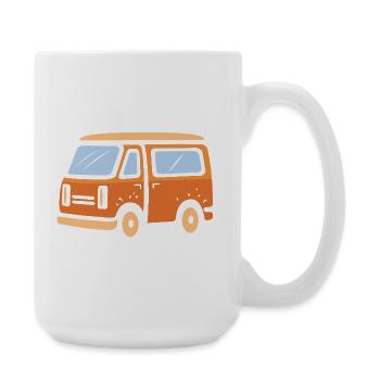Retro Camper Van Cartoon Illustration - Large Mug 440 ml - white - Right