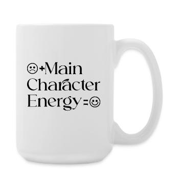 Main_Character_Energy_Positive_smile - Large Mug 440 ml - white - Right