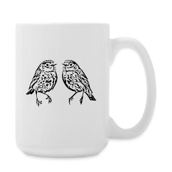 lustige Vögel Vogel T-shirt Geschenk  - Große Tasse 440 ml - Weiß - Rechts