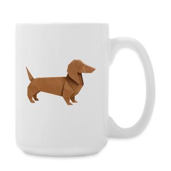 Origami Dachshund Noble Brown - Large Mug 440 ml - white - Right