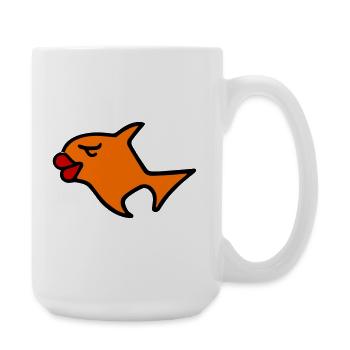Romantic Fish Illustration - Large Mug 440 ml - white - Right