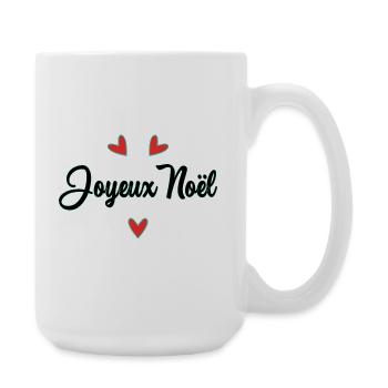 NOËL. JOYEUX NOËL. MERRY CHRISTMAS. PÈRE NOËL - Grande tasse 440 ml - blanc - Droite