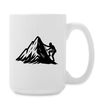 Mountaineer Symbol Mountains - Large Mug 440 ml - white - Right