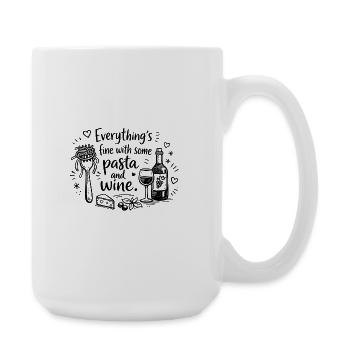 Tout va bien avec des pâtes et du vin - Grande tasse 440 ml - blanc - Droite