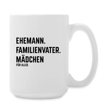 Husband Family Man Girl for Everything (Black) - Large Mug 440 ml - white - Right