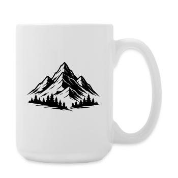Mountains Forest Landscape - Large Mug 440 ml - white - Right
