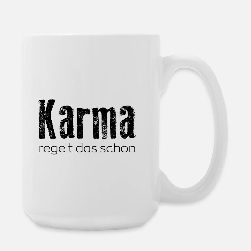 Karma regelt das schon - Große Tasse 440 ml - Weiß