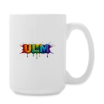 Regenbogenfarben ULM Schriftzug - Große Tasse 440 ml - Weiß - Rechts