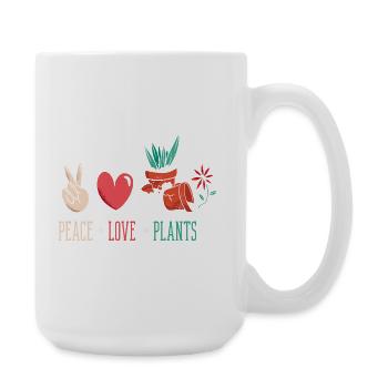 Amateur des plantes Paix Amour Plantes Fleurs succulentes - Grande tasse 440 ml - blanc - Droite