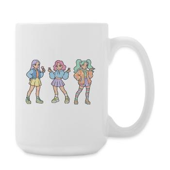 Kpop musique coréenne fille coréenne mignonne fans de kpop doigt - Grande tasse 440 ml - blanc - Droite