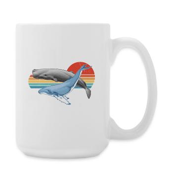 Sperm whale and humpback whale - Large Mug 440 ml - white - Right