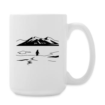 But Why Penguin Meme Minimalist Art - Large Mug 440 ml - white - Right