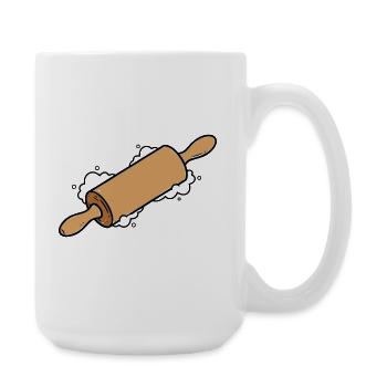 Rolling Pin Rolling Dough Roll Baking - Large Mug 440 ml - white - Right