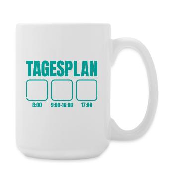 Briefträger TAGESPLAN Pakete zustellen Lustig - Große Tasse 440 ml - Weiß - Rechts