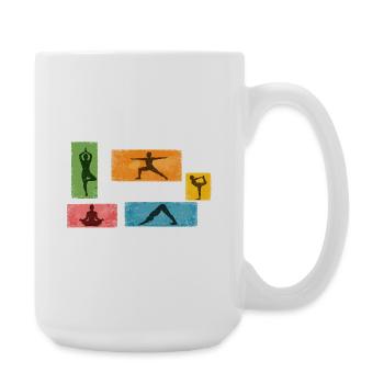 Silhouettes colorées de yoga - Grande tasse 440 ml - blanc - Droite