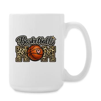 Basketball-Mama-Leoparden-Shirt Muttertag - Große Tasse 440 ml - Weiß - Rechts