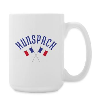 Gewölbtes HUNSPACH mit gekreuzten französischen Flaggen - Große Tasse 440 ml - Weiß - Rechts