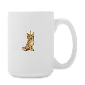 Einhornhund Illustration * Einhorn * Border Collie - Große Tasse 440 ml - Weiß - Rechts